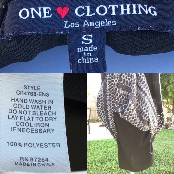 ONE CLOTHING SMALL NWOT Black, Silver and White Strappy Shift Mini Tunic Dress - Picture 6 of 8